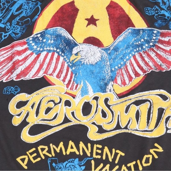 Aerosmith Permanent Vacation crop  Tee in Dirty Black
MADEWORN - Picture 2 of 2
